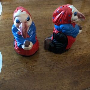 Vintage kitchen witch salt and pepper shakers